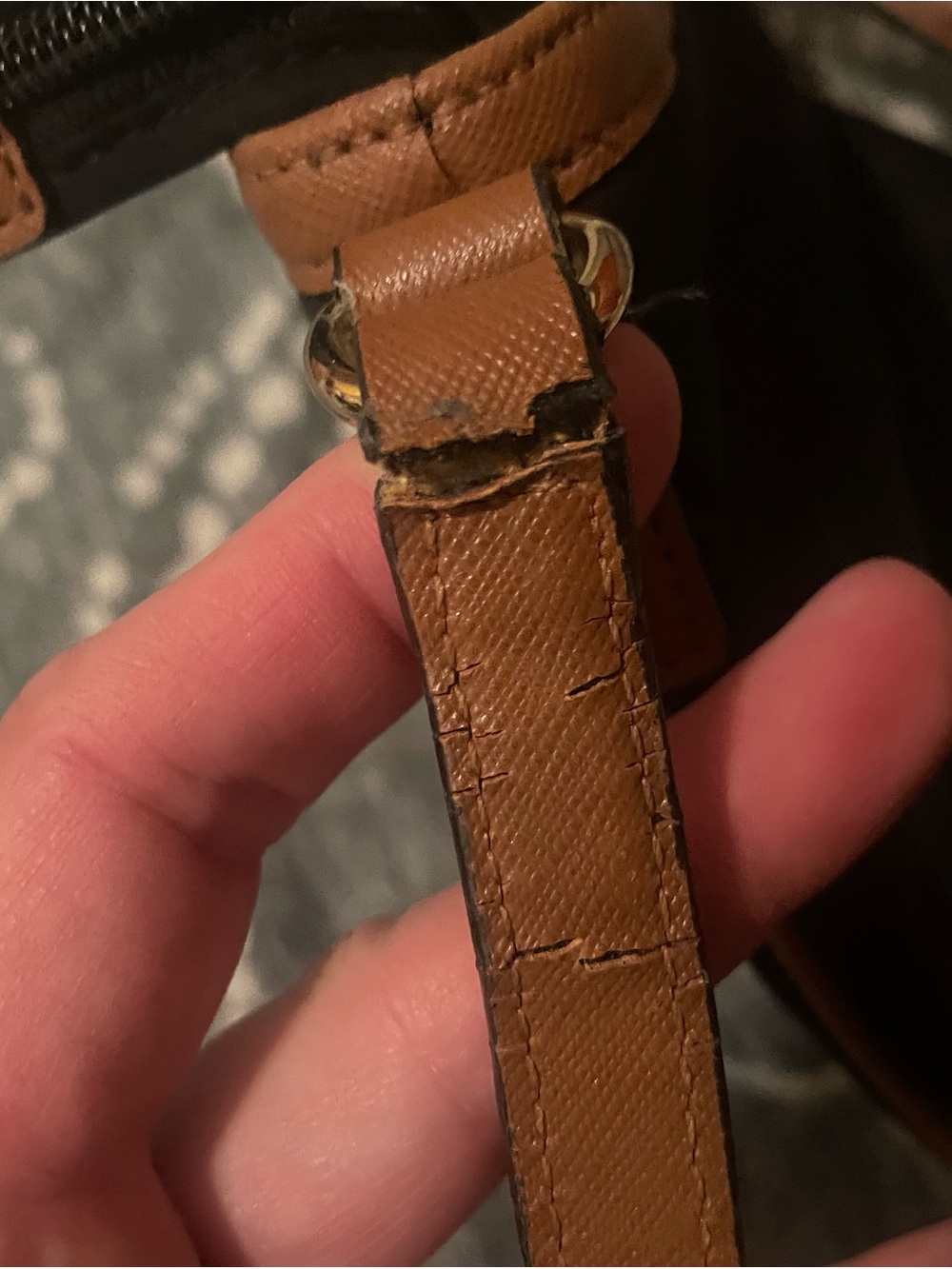 Michael Kors Black Crossbody with Brown Trim and Gold Hardware - Picture 8 of 9